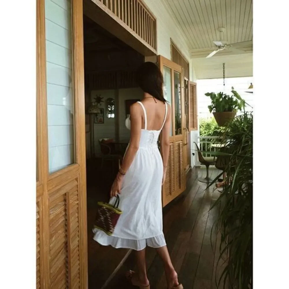 Commense French Ruffle Hem Cami Tiered Skirt Midi Dress‎ Size X-Large - Picture 6 of 11